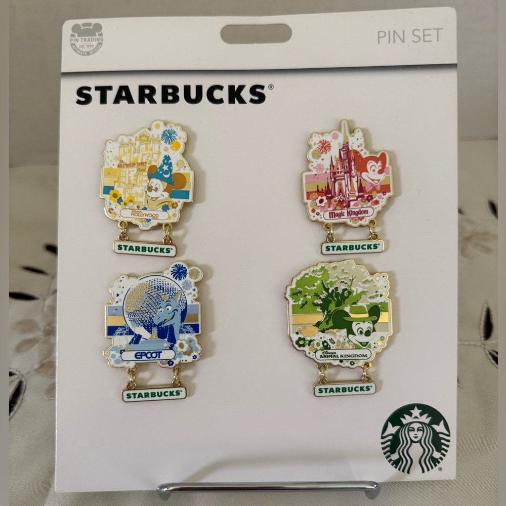 Starbucks Disney WDW 50 Pin Set of 4